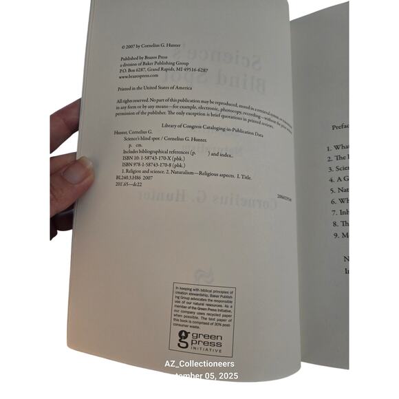 Science's blind spot by Cornelius G. Hunter - green press - Picture 6 of 7